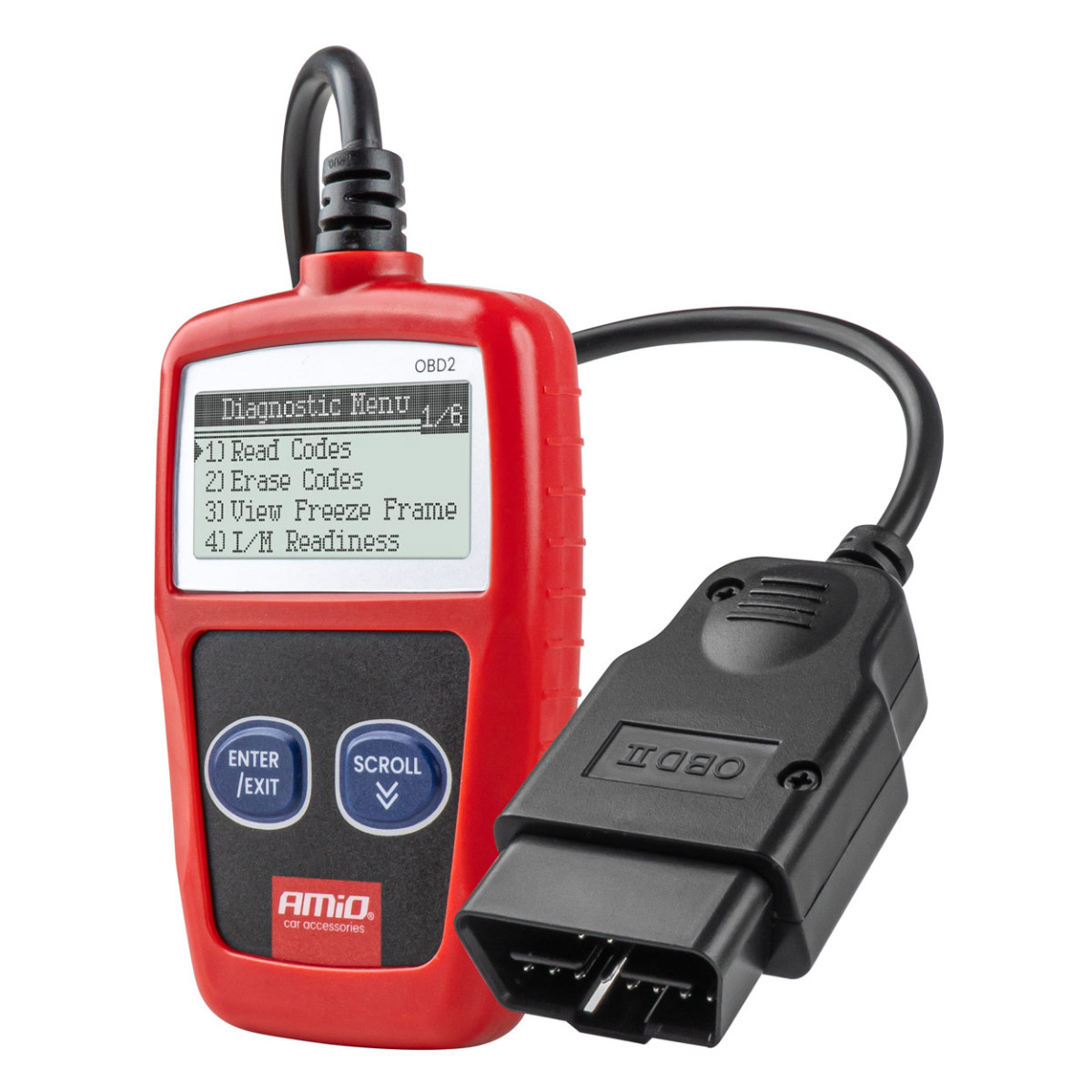 OBD2 diagnostikas skeneris AMIO-04729, 110,3 × 69,5 × 20,2 mm