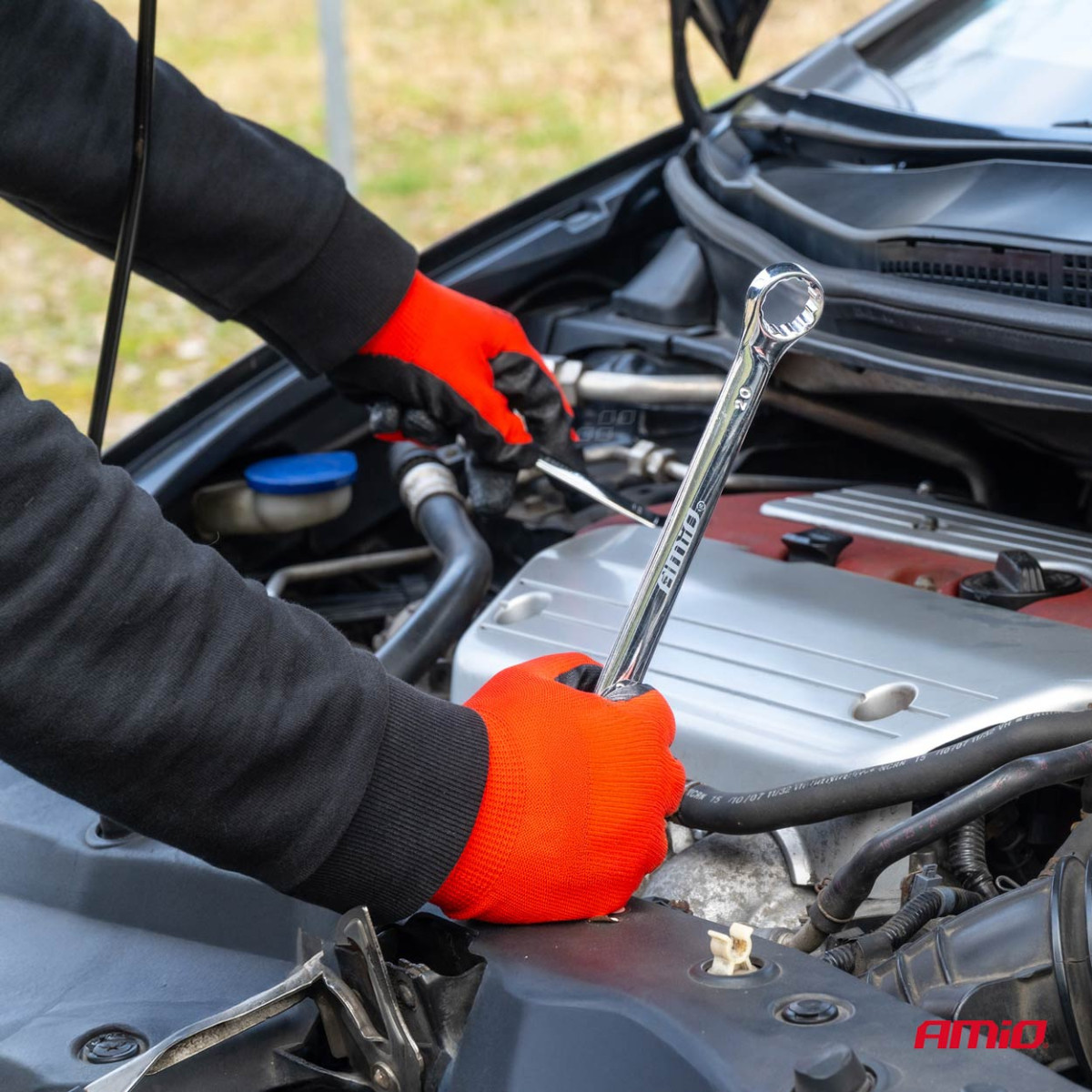 Gredzenveida un plakanu atslēgu komplekts, 25 gab., 6-32 mm, CRV AMIO-04195