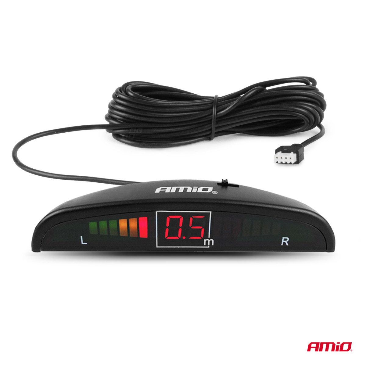 Parkošanās palīgsistēma LED, 8 melni sensori 22 cm AMIO-01560