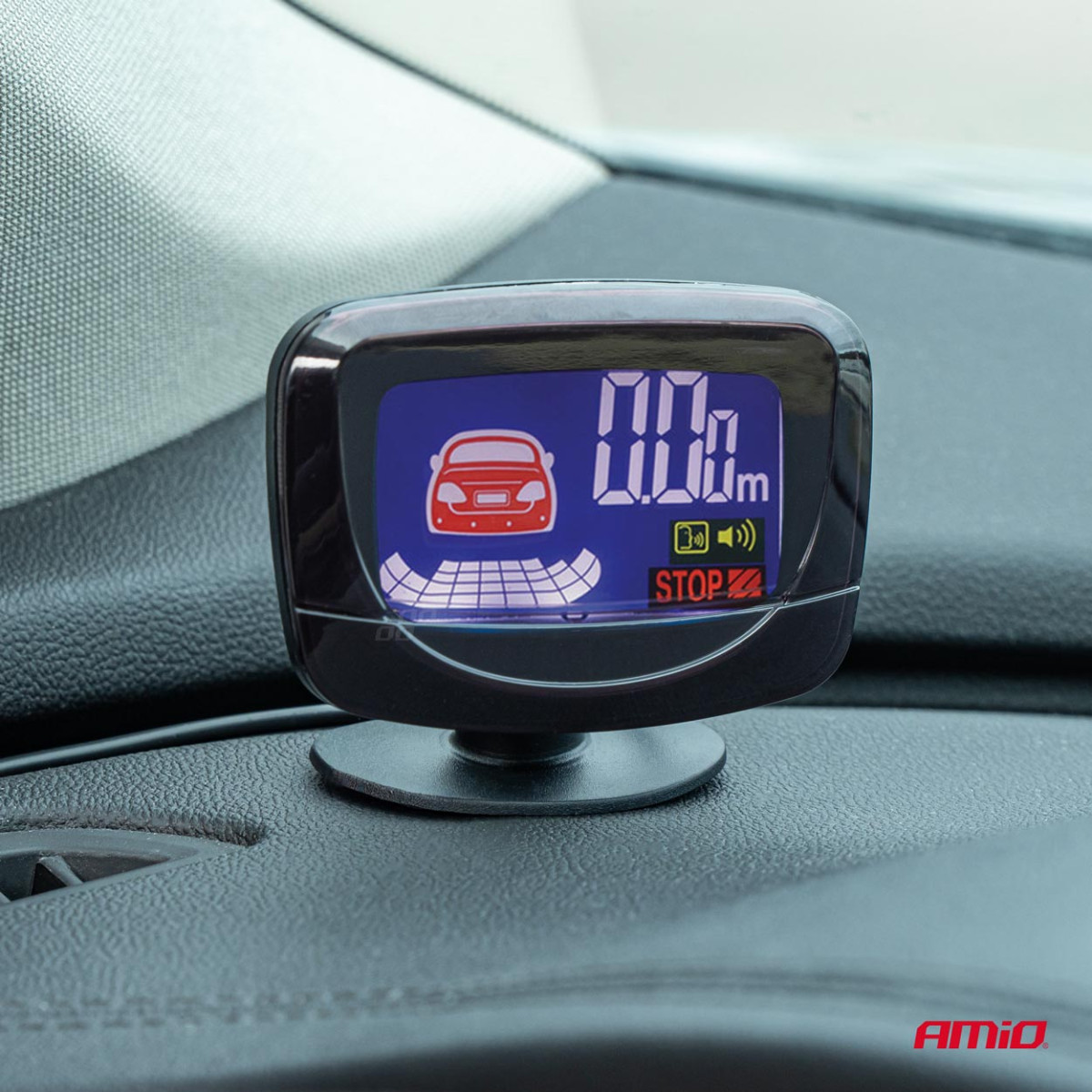 Parkošanās palīgsistēma LED-GRAF, 4 melni sensori 19 mm, kravas automašīnām AMIO-02280
