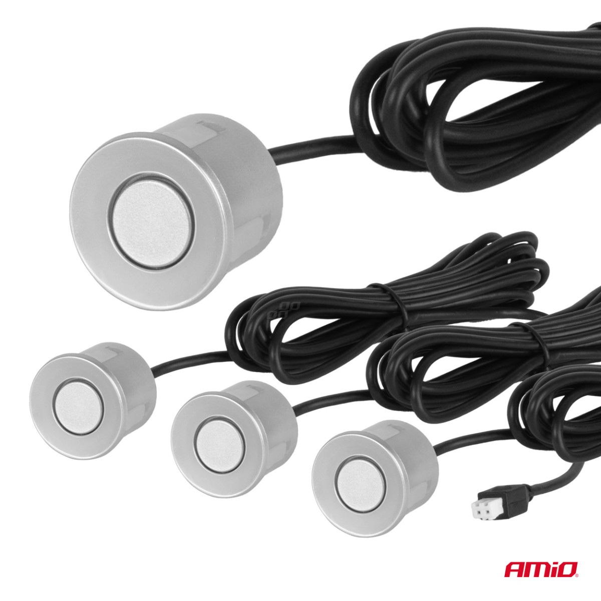 Parkošanās palīgsistēma LED-GRAF, 4 sudraba sensori 22 mm AMIO-01561