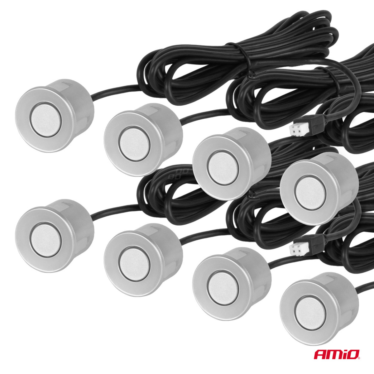 Parkošanās sensoru komplekts LED-GRAF, 8 sudraba sensori 22 mm AMIO-01597