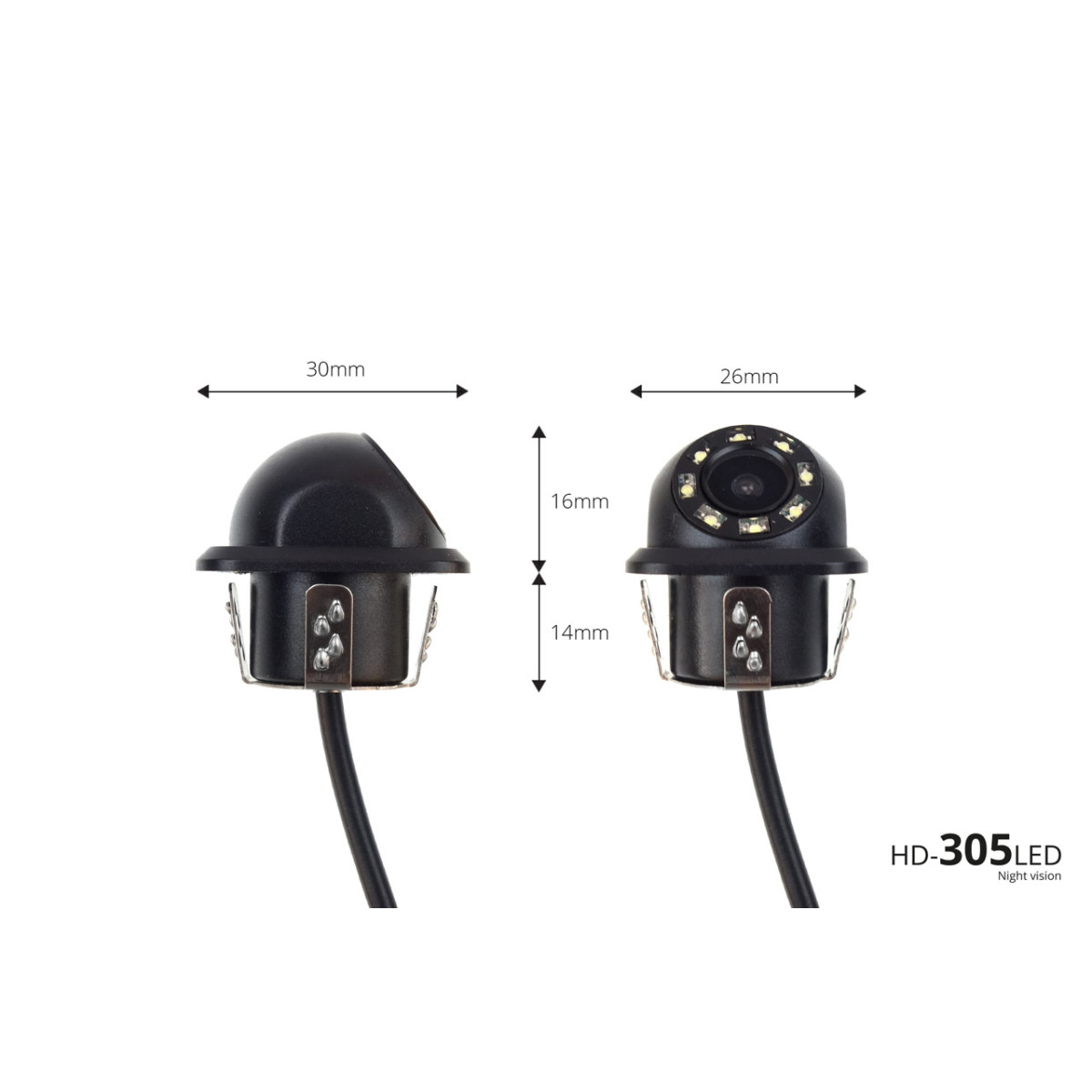 Parkošanās palīgsistēma TFT01 4.3" ar HD-305 LED kameru, 4 melniem sensoriem 28 mm, iekšējai uzstādīšanai