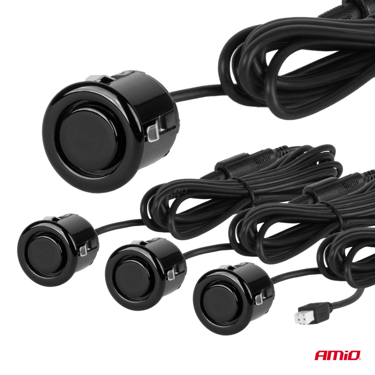 Parkošanās palīgsistēma LED COB, 4 melni sensori GOLD 18 mm AMIO-02284