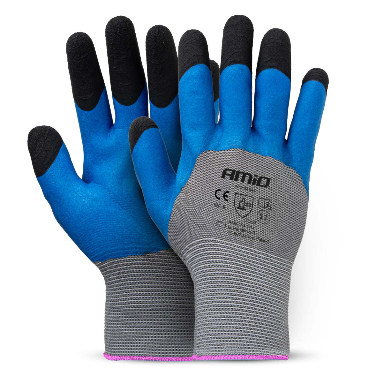 PE lateksa darba cimdi ar 3/4 putu pārklājumu, 11. izmērs, 4 gab. (2 pāri), 3131X