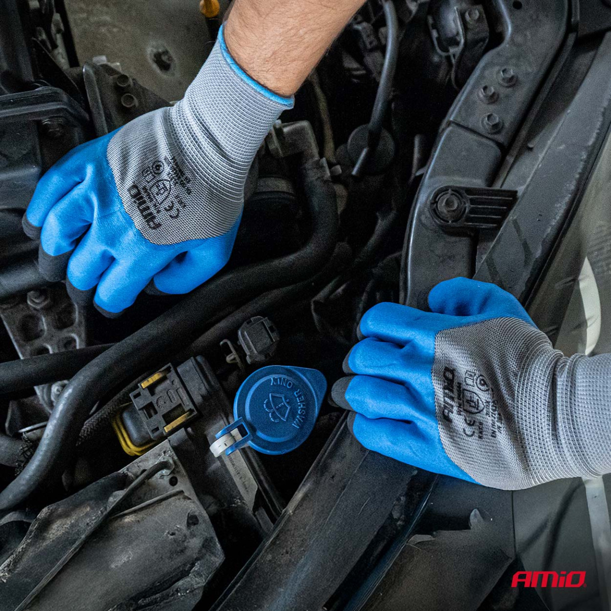 PE lateksa darba cimdi ar 3/4 putu pārklājumu, 8. izmērs, 4 gab. (2 pāri), 3131X