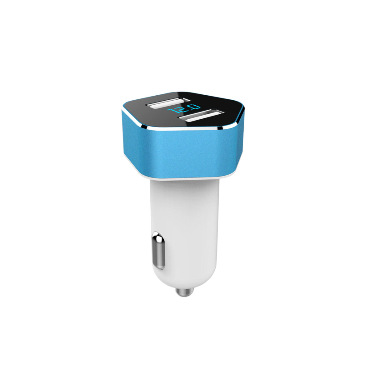 Automašīnas USB lādētājs ar voltmetru, 2×USB PCH PRO-05 AMIO-02358
