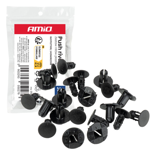 Plastmasas kniedīšu komplekts, 20 gab., AMIO-05027