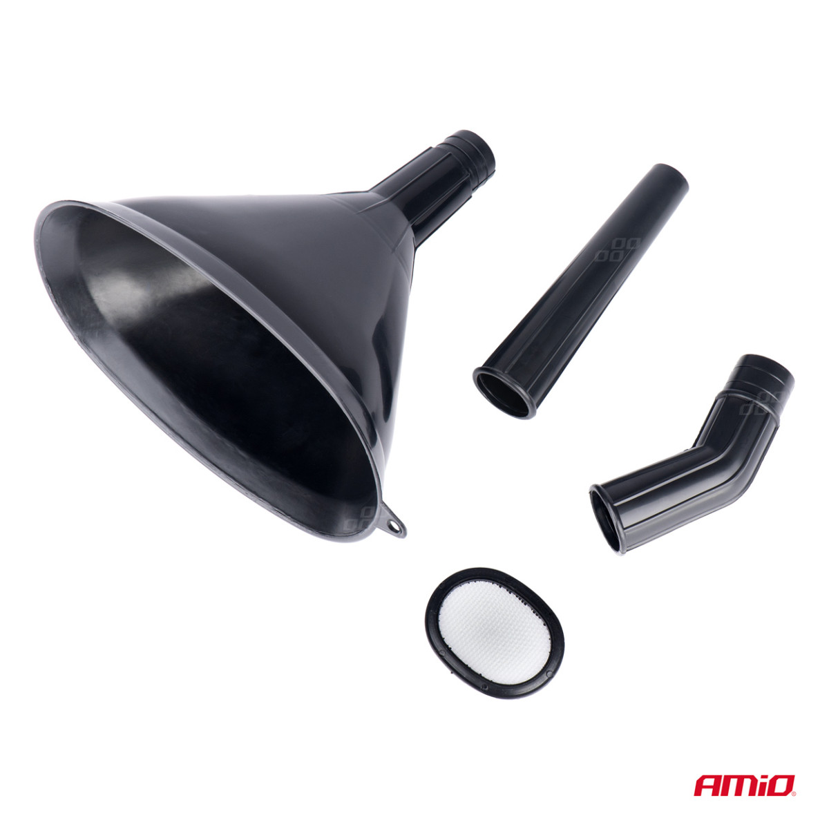 Plastmasas universālā piltuve ar sietiņu, 3 daļas, elipses formas, 14 cm AMIO-04037