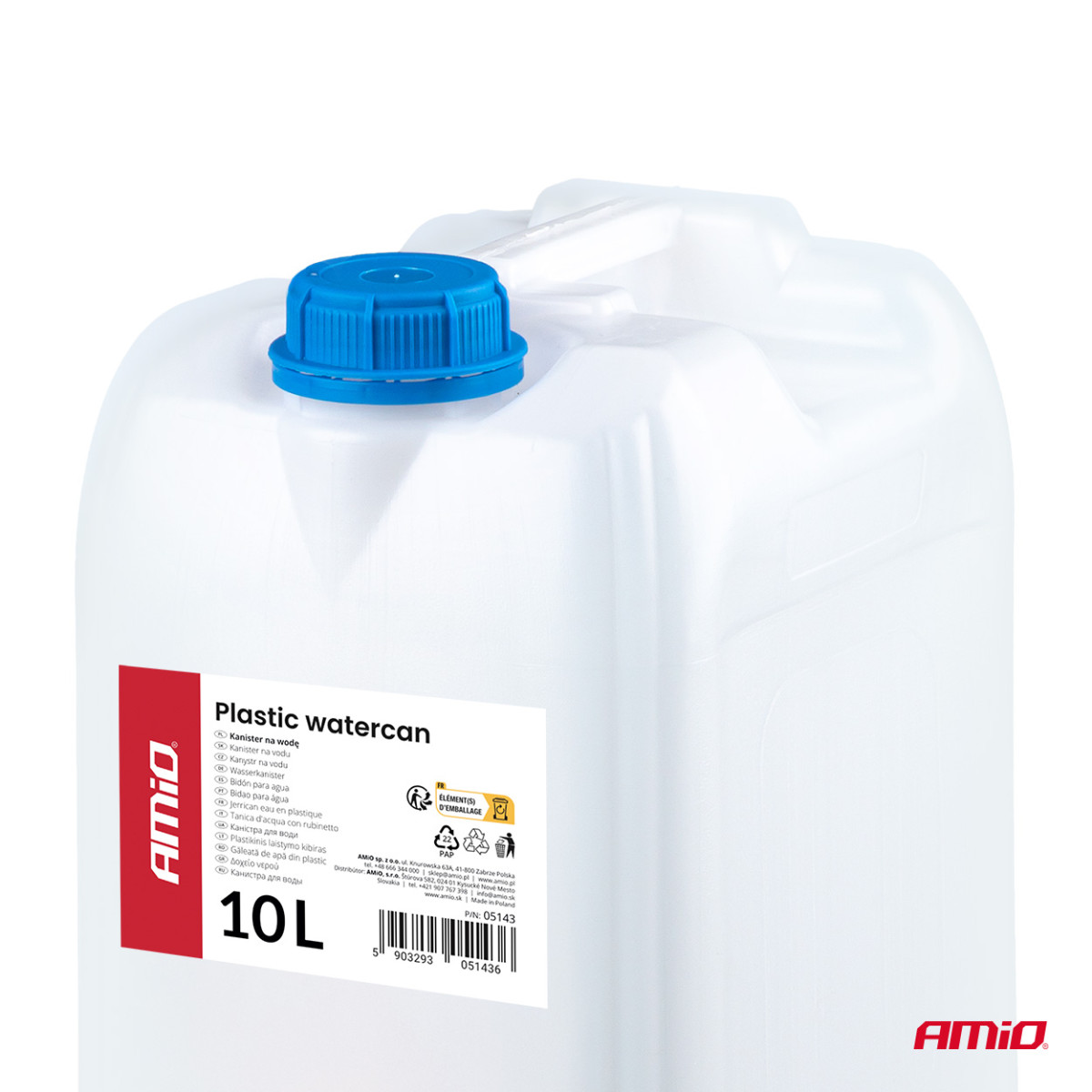Plastmasas ūdens tvertne ar krānu, 10 l, AMIO-05143