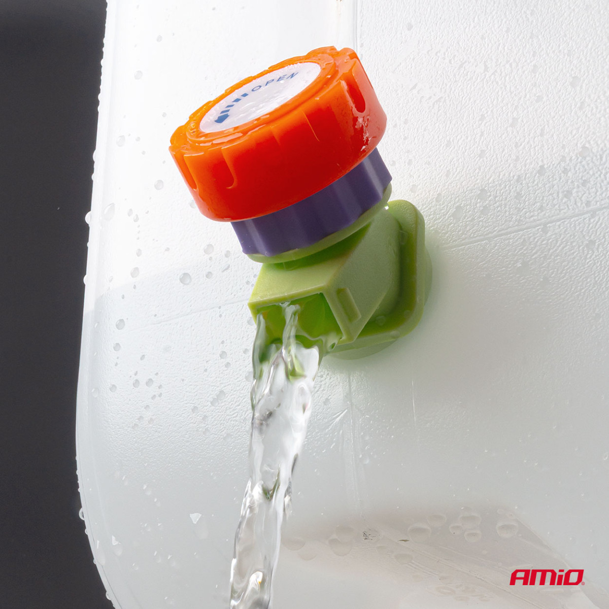 Plastmasas ūdens tvertne ar krānu un ziepju dozatoru, 10 l, AMIO-05146