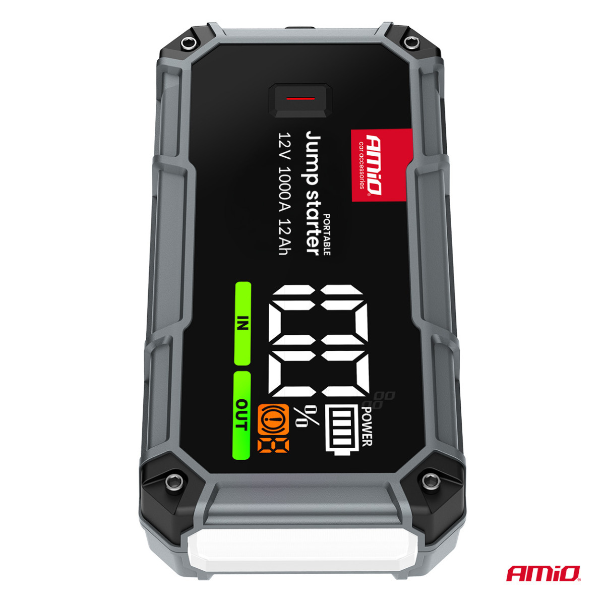 3in1 automašīnas palaišanas āķis/LED/ārējā akumulators 12V 12Ah 1000A PRO AMIO-04676