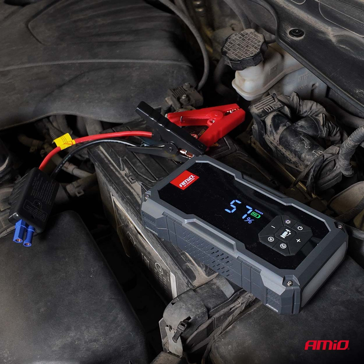 4in1 automašīnas palaišanas/LED/kompresora/ārējā akumulatora akumulators 12V 7.2Ah 600A PRO AMIO-04674