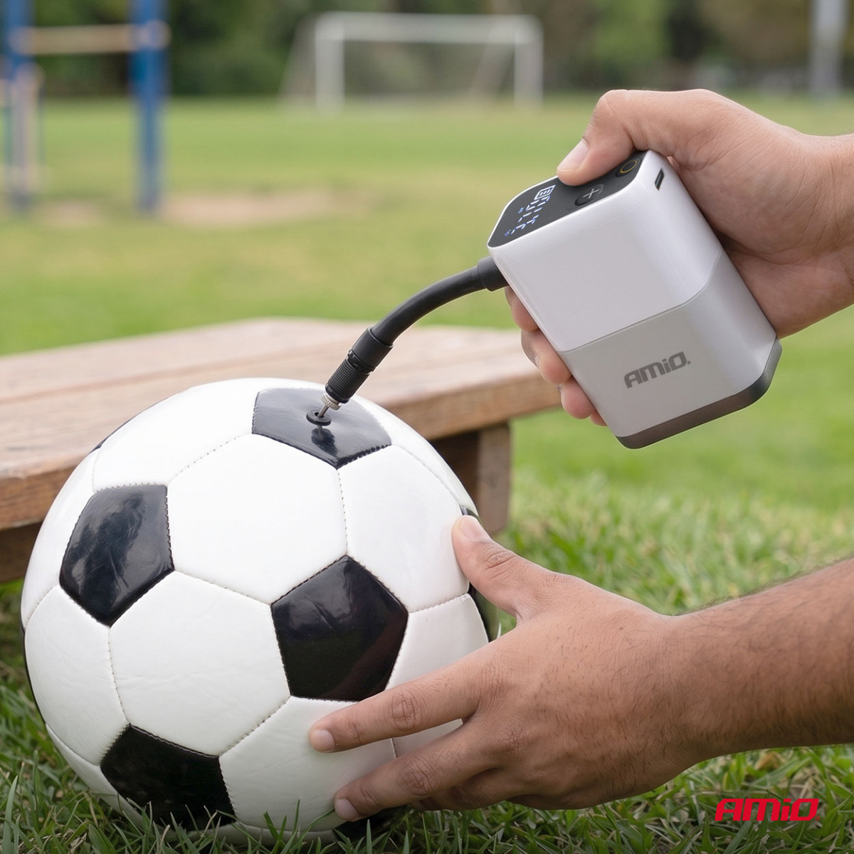 Bezvadu mini gaisa kompresors velosipēdiem, 40 W, USB-C, AMIO-04946
