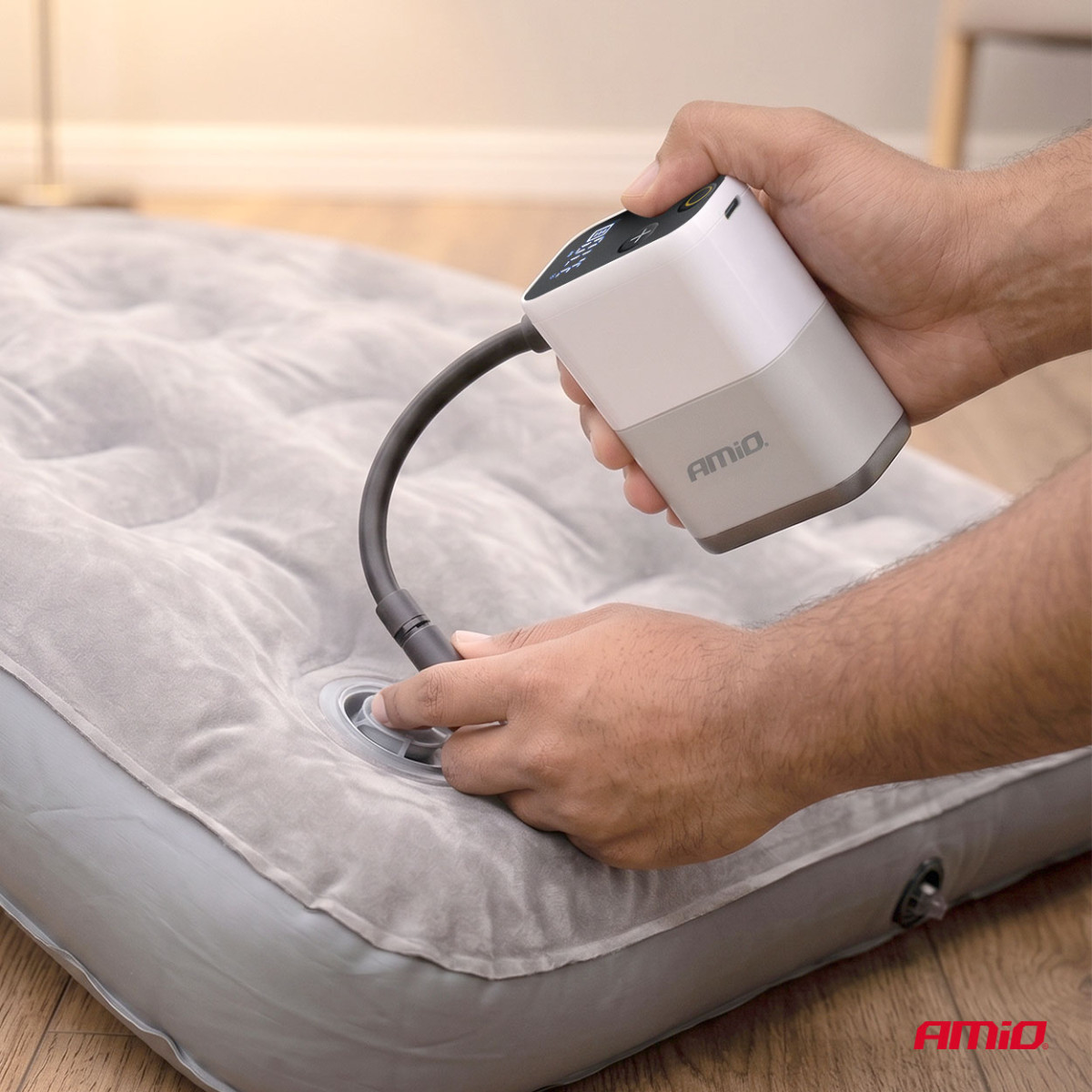Bezvadu mini gaisa kompresors velosipēdiem, 40 W, USB-C, AMIO-04946