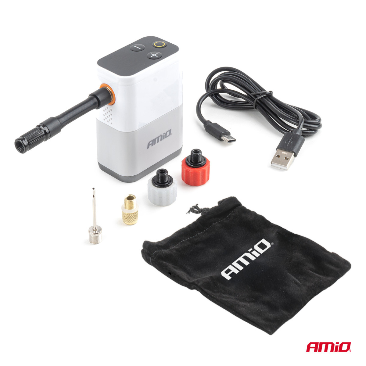 Bezvadu mini gaisa kompresors velosipēdiem, 40 W, USB-C, AMIO-04946