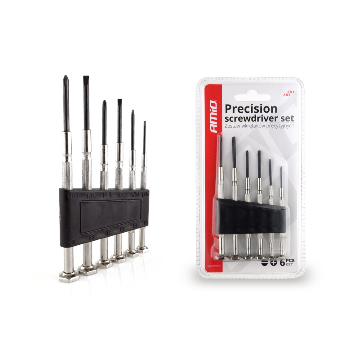 Precīzijas skrūvgriežu komplekts, 6 gab., AMIO-02408