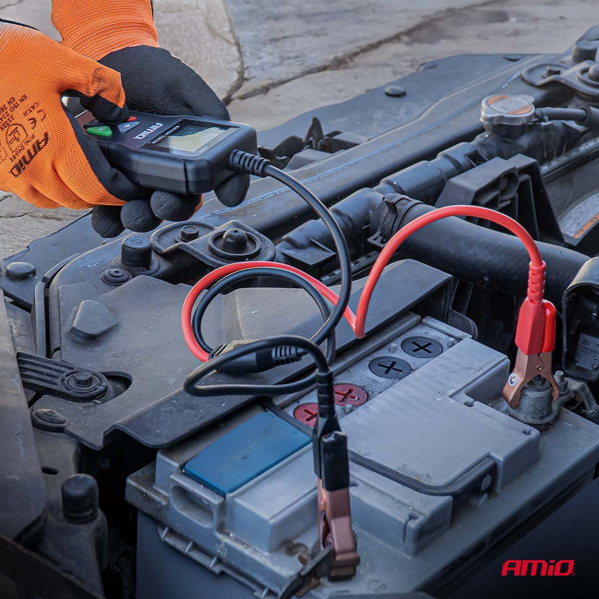 Profesionāls digitālais akumulatora testeris, 2-220 Ah, 6 V / 12 V / 24 V, AMIO-04920