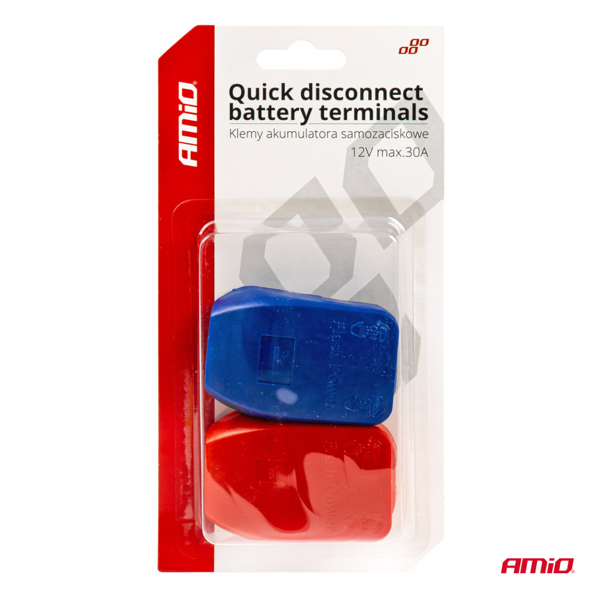 Ātri atvienojami akumulatora spailes 12V, maks. 30A AMIO-03020