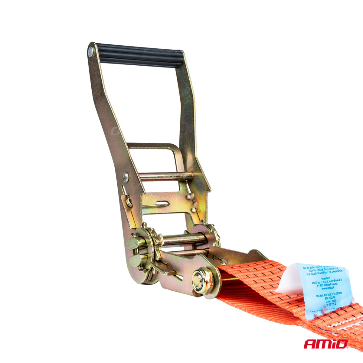 Kravas nostiprināšanas siksna ar spriegotāju 5000 kg, 6 mx 50 mm AMIO-03298
