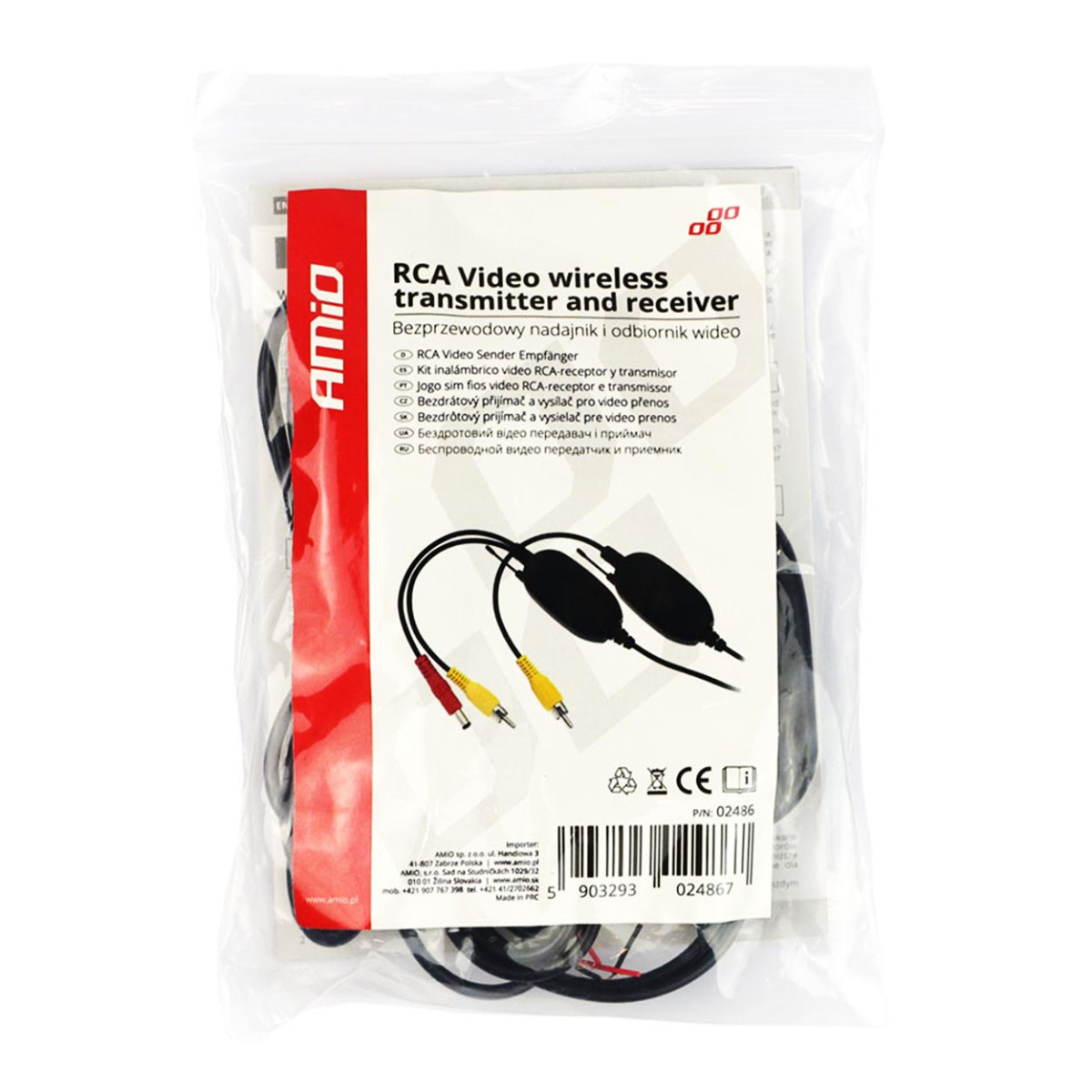 Bezvadu RCA video raidītājs un uztvērējs AMIO-02486