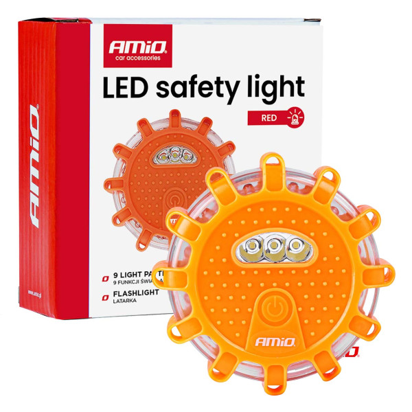 Pārnēsājama LED brīdinājuma gaisma ar prožektora funkciju 3xAAA IP65 12SMD + 3SMD