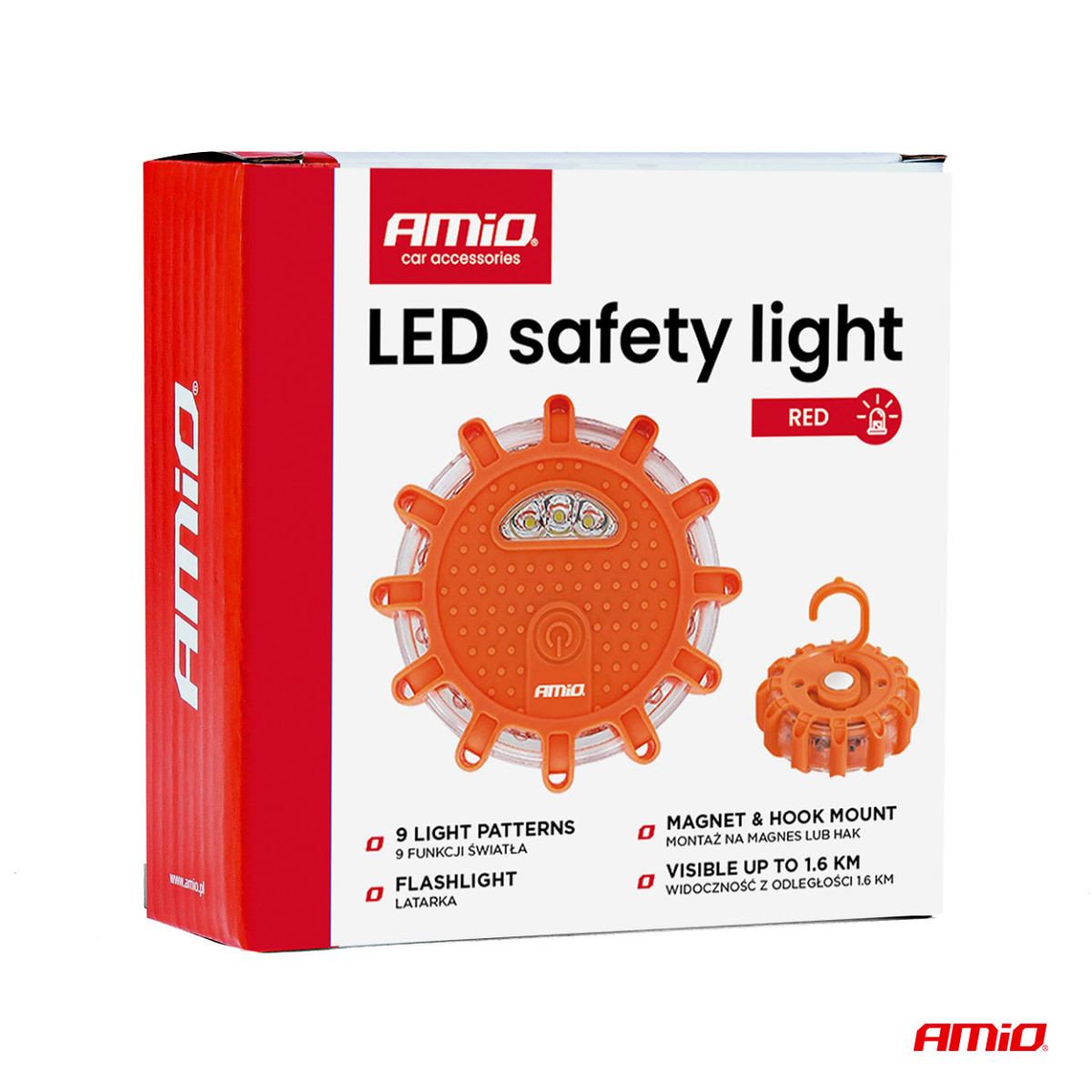 Pārnēsājama LED brīdinājuma gaisma ar prožektora funkciju 3xAAA IP65 12SMD + 3SMD