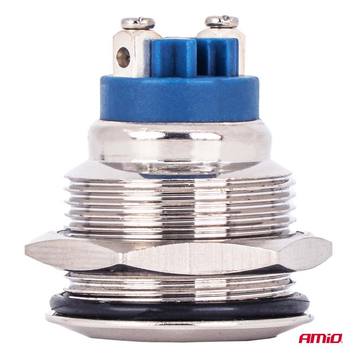 Apaļš metāla slēdzis ON/OFF 19 mm, 5 A, 12/230 V AMIO-04474