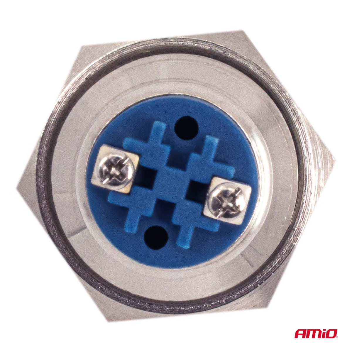 Apaļš metāla slēdzis ON/OFF 19 mm, 5 A, 12/230 V AMIO-04474