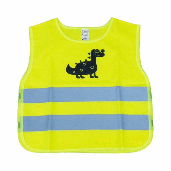 Bērnu atstarojošā veste DINOSAUR, dzeltena AMIO-03936