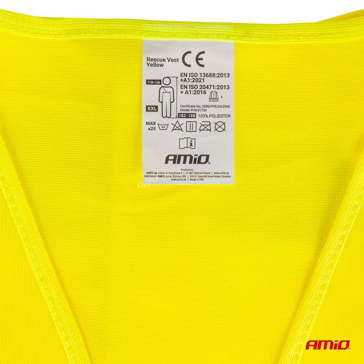 Atstarojošā veste XXL, dzeltena AMIO-01734
