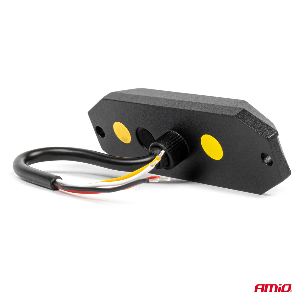 Plakana LED brīdinājuma mirgojoša lampa, oranža, 4x3W, R65 R10, 12V/24V, IP6K9K AMIO-03929