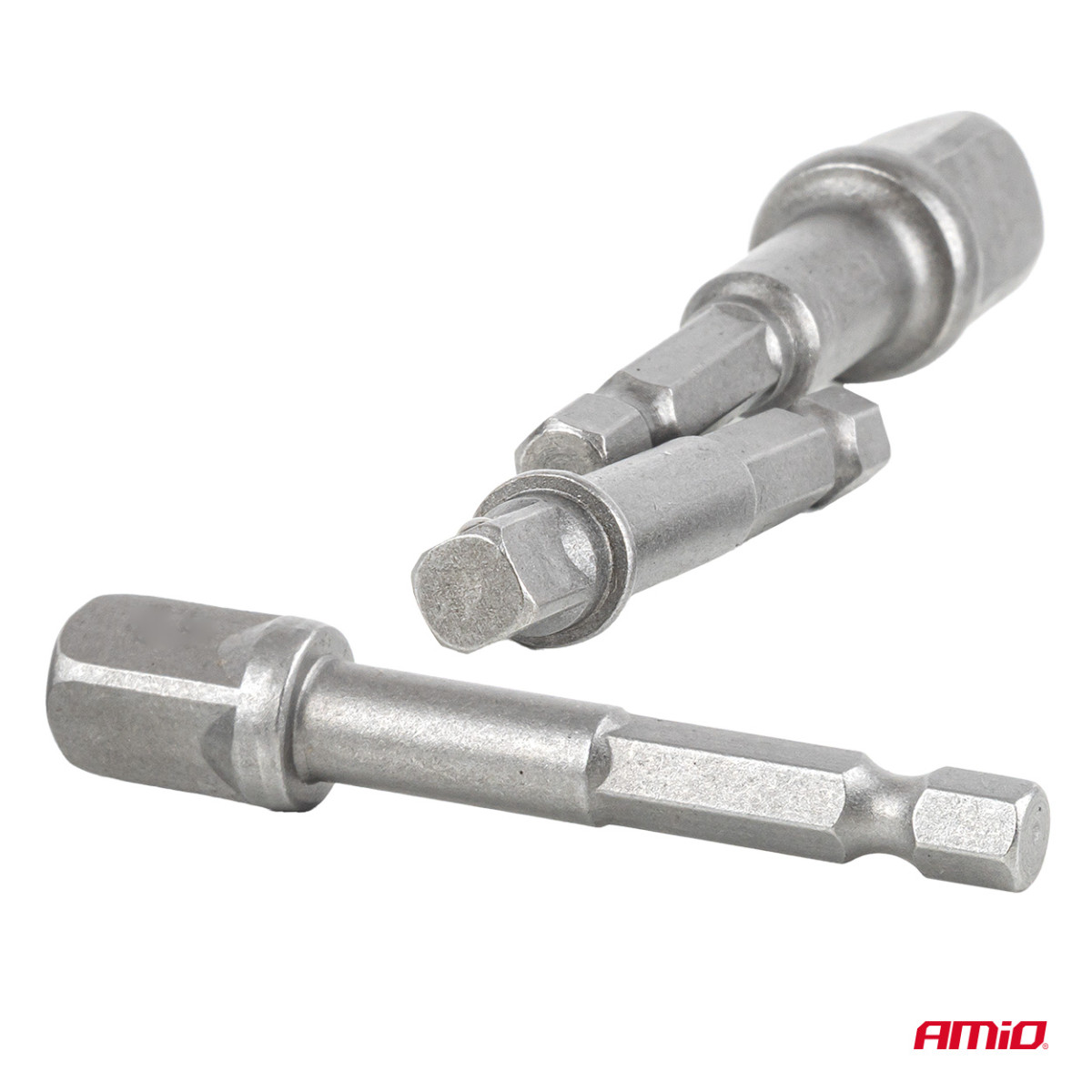 Uzgaļu adapteru komplekts skrūvgriezim, 1/4" HEX, 1/4" / 3/8" / 1/2", 3 gab., AMIO-04933