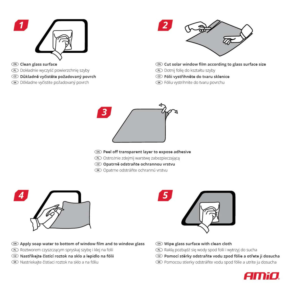 Logu tonēšanas plēve 30%, 0,75x3 m AMIO-01655