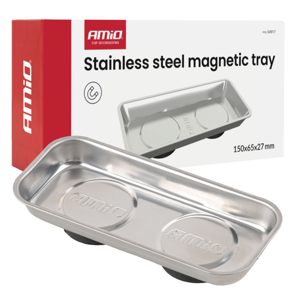 Nerūsējošā tērauda magnētiskā paplāte 150 × 65 × 27 mm AMIO-04917