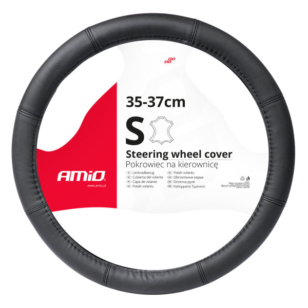 Automašīnas stūres pārvalks 35-37 cm, īsta āda, SWC-48-S