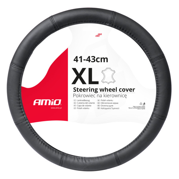 Automašīnas stūres pārvalks 41-43 cm, īsta āda, SWC-48-XL