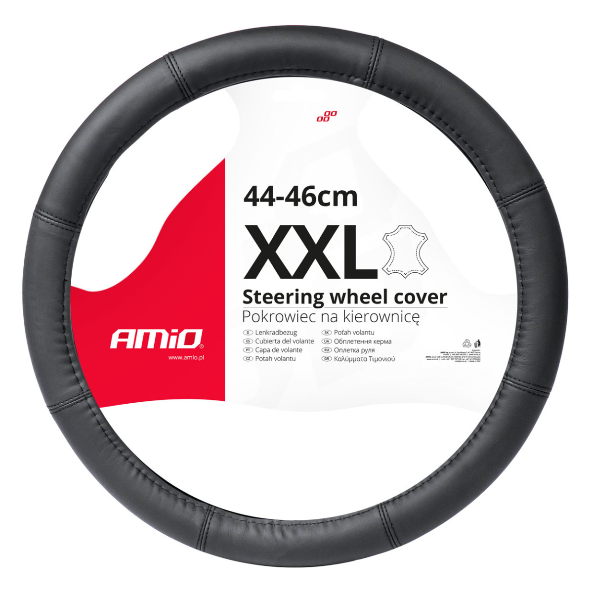 Automašīnas stūres pārvalks 44-46 cm, īsta āda, SWC-48-XXL