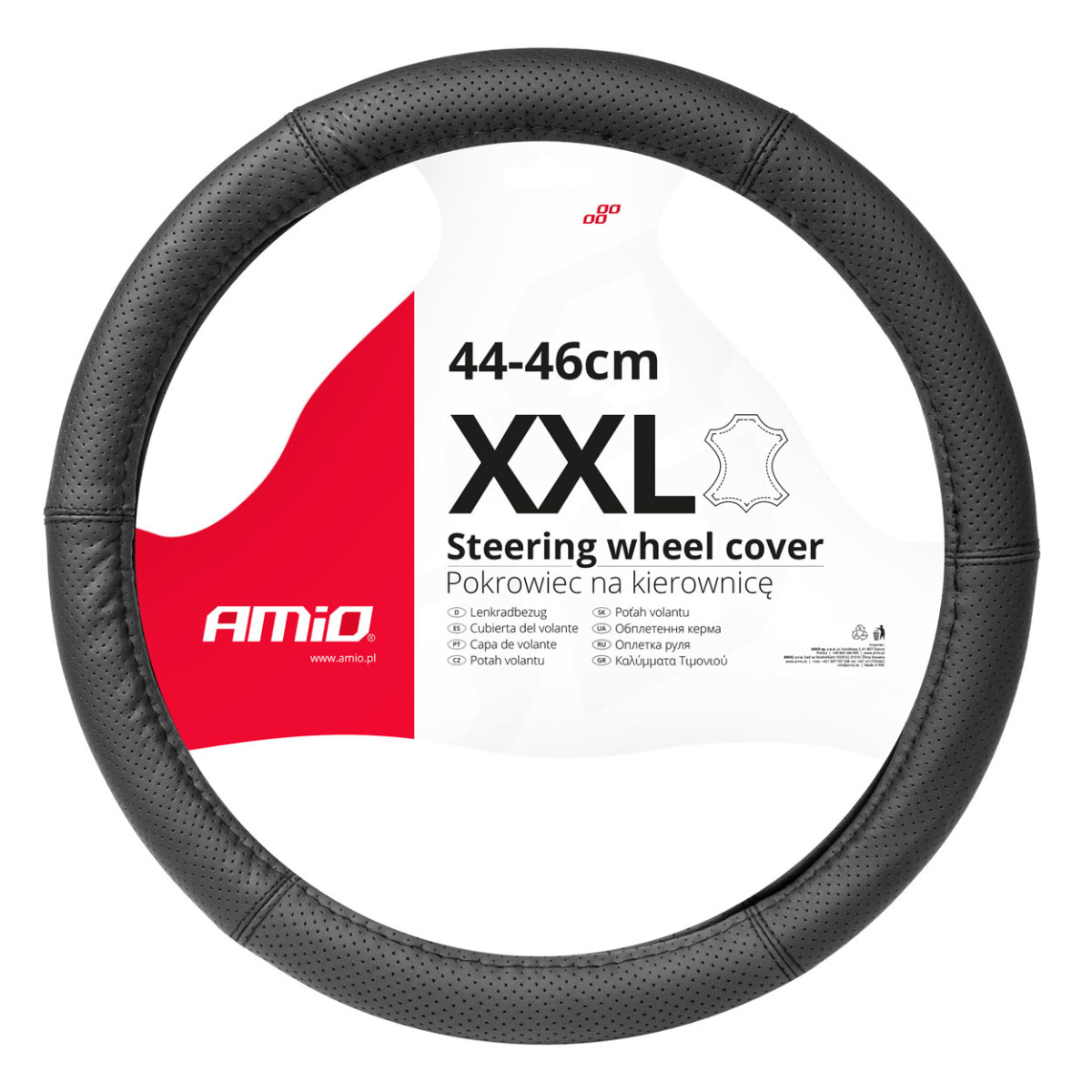 Automašīnas stūres pārvalks 44-46 cm, īsta āda, SWC-50-XXL