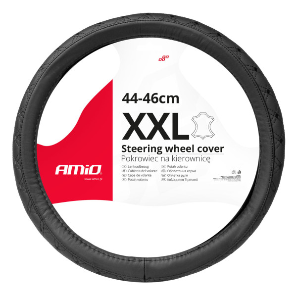 Automašīnas stūres pārvalks 44-46 cm, īsta āda, SWC-51-XXL