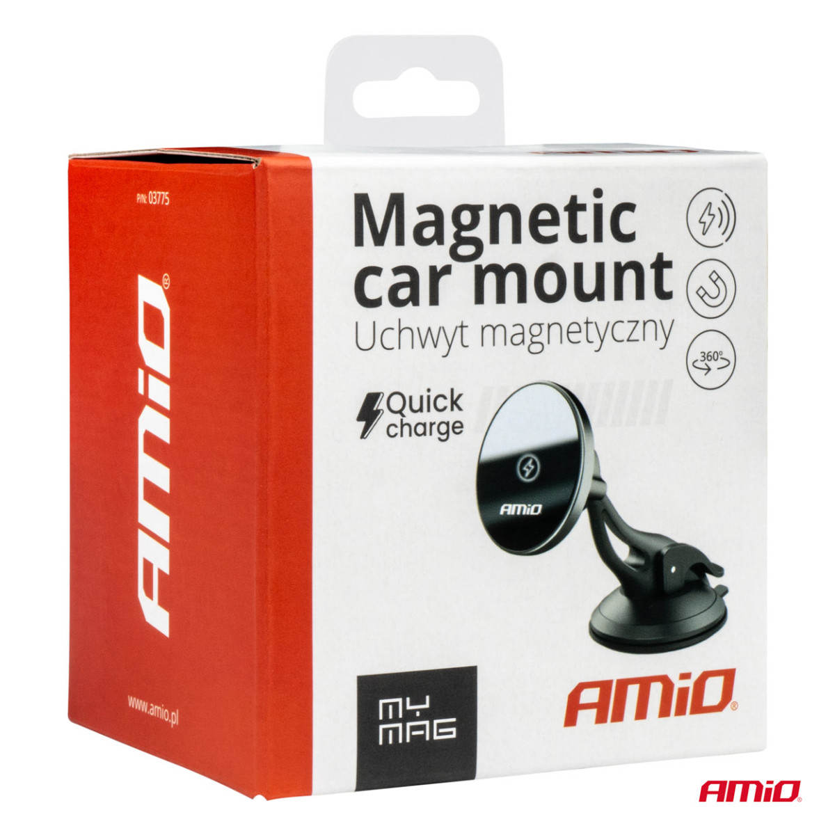 Tālruņa turētājs ar piesūcekni un bezvadu lādētāju 15W My Mag AMIO-03775