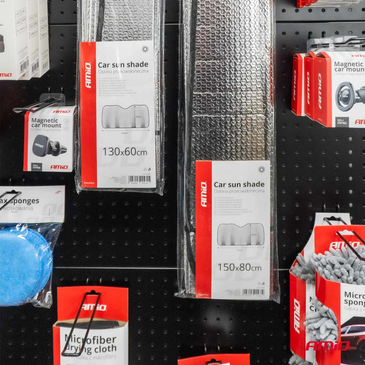 Vējstikla aizsargs 130x60 cm, sudrabkrāsas, PE burbulis AMIO-01531