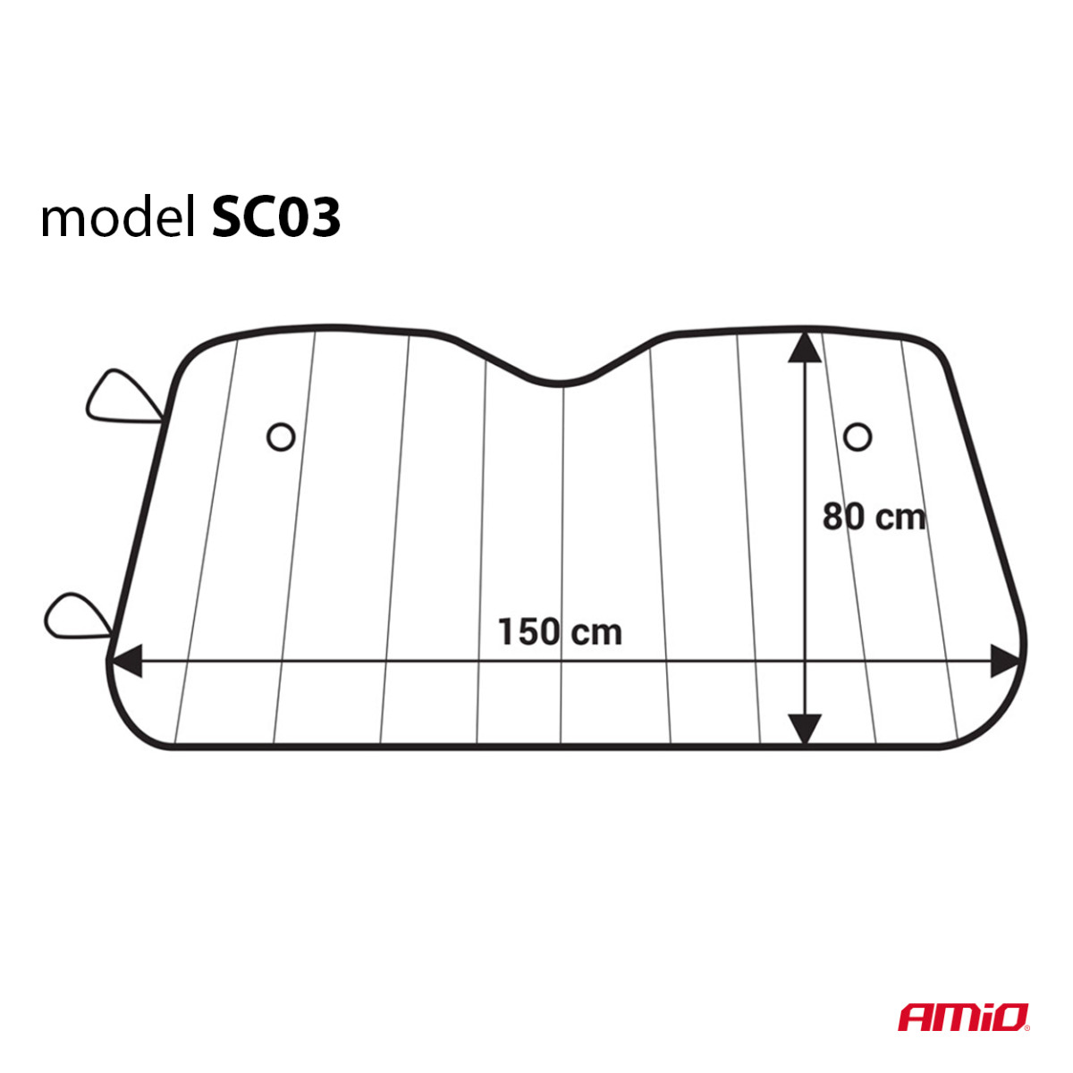 Vējstikla aizsargs 150x80 cm, sudrabkrāsas, PE burbulis AMIO-01533