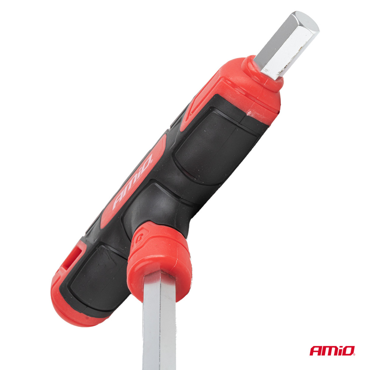 SEŠSTĀSTU (HEX) atslēgu komplekts ar T veida rokturi, 8 gab. AMIO-04826