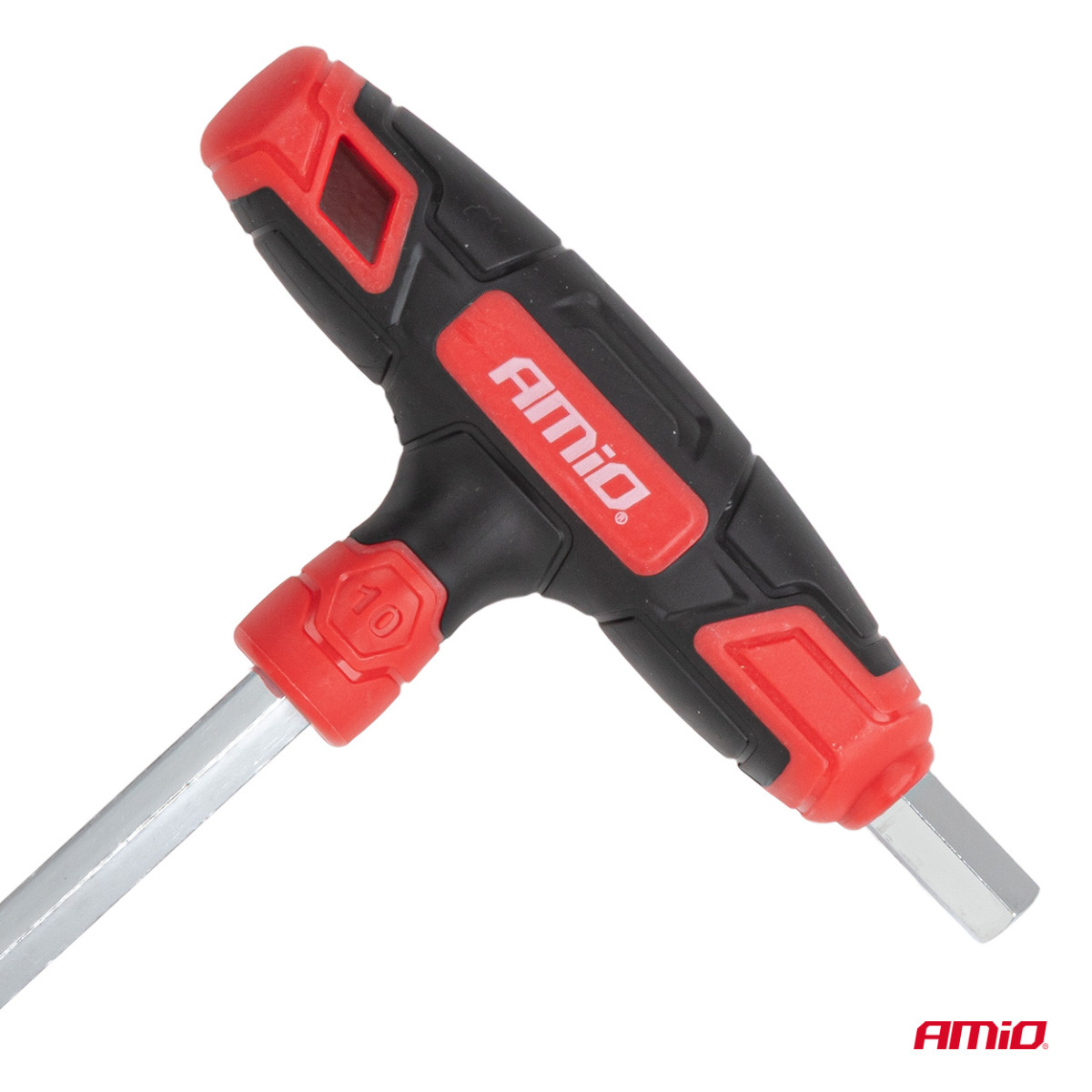 SEŠSTĀSTU (HEX) atslēgu komplekts ar T veida rokturi, 8 gab. AMIO-04826