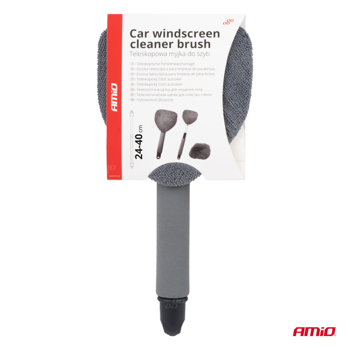 Teleskopiska trīsstūrveida mikrošķiedras logu tīrīšanas birste