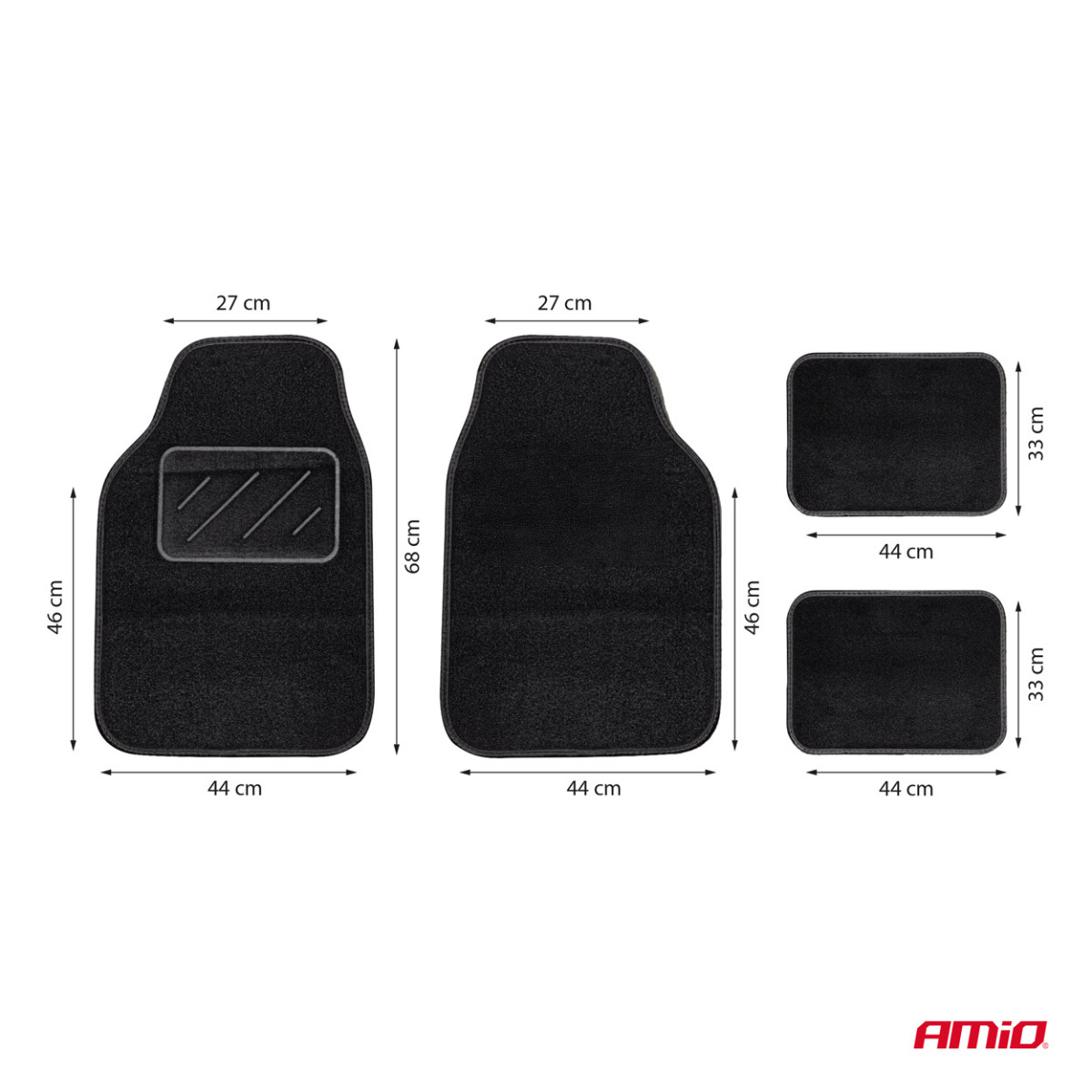 Universāli tekstila (velūra) paklājiņi TCM-05, 68x44 cm / 44x33 cm, AMIO-04699