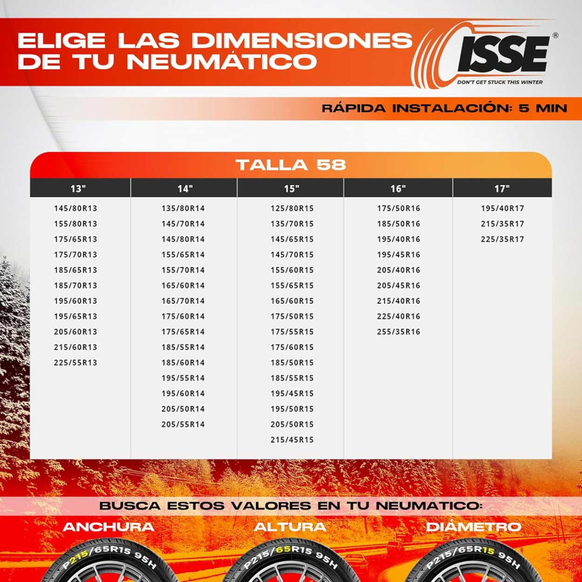 Tekstila sniega ķēdes Super 58, 2 gab.