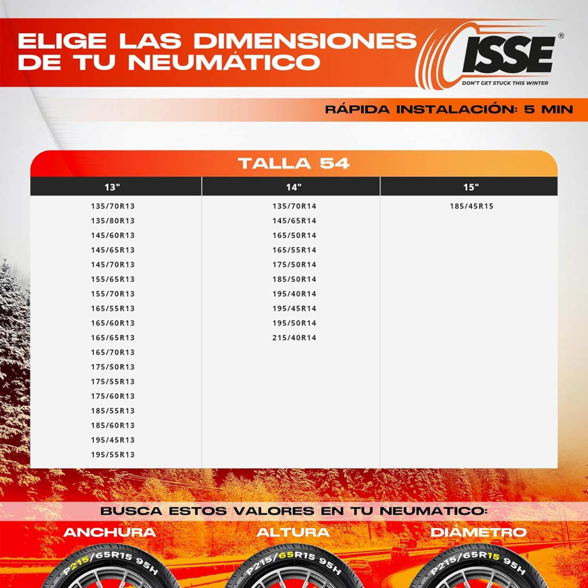 Tekstila sniega ķēdes Super 54, 2 gab.