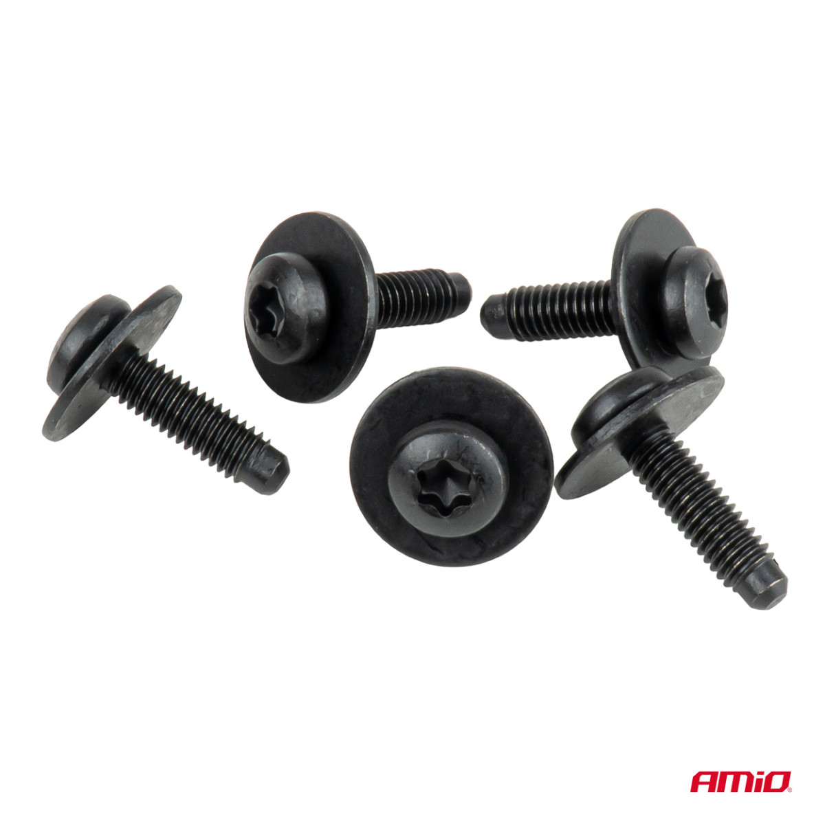 Torx skrūvju un paplākšņu komplekts Ø 6 mm, 23 mm, 5 kompl., AMIO-05042